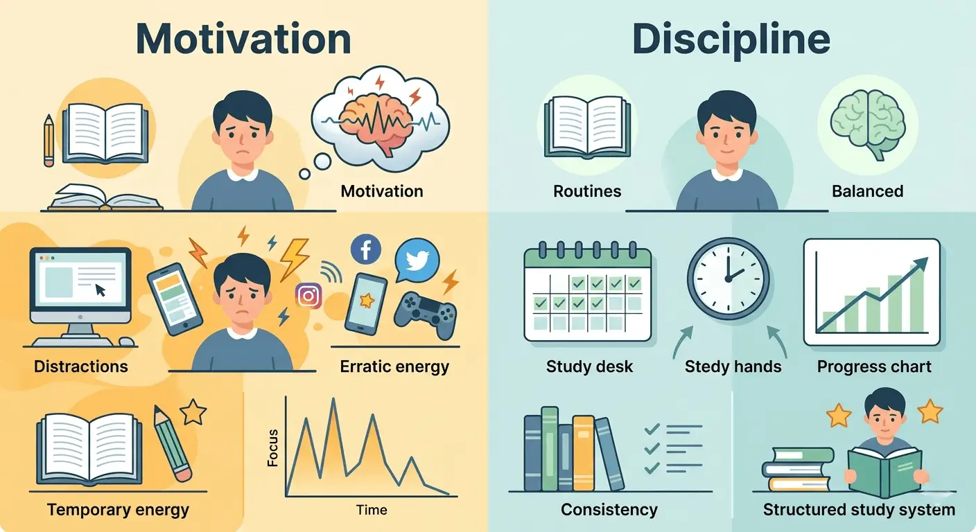 daily routine of a student at home