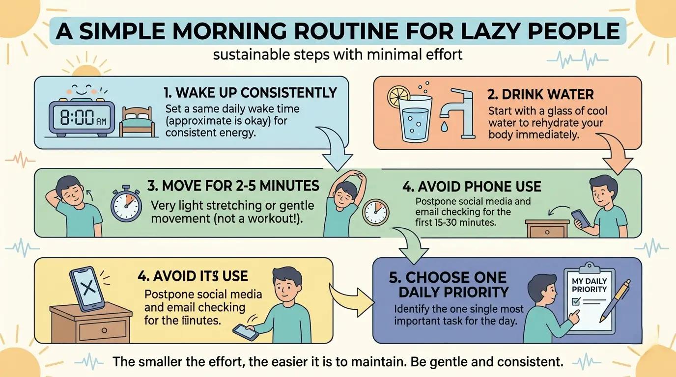 morning routine ideas for lazy people